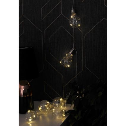 LED-decoratieve slinger SMOLDER 2,1 m 10xLED/2xAA