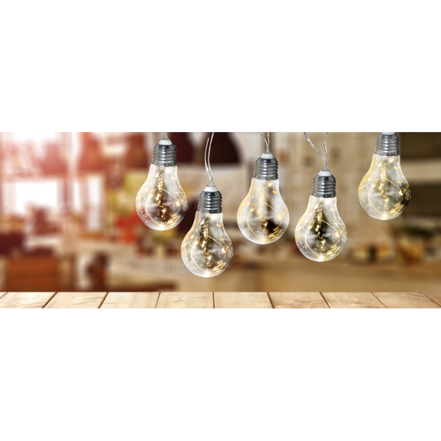 LED-decoratieve slinger SMOLDER 2,1 m 10xLED/2xAA