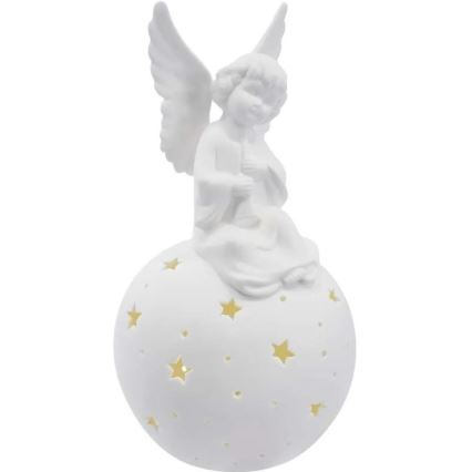 LED Décoration de Noël LED/0,4W/2xAA ange en céramique