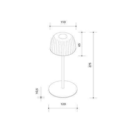 LED Dimbaar buitenshuis oplaadbaar tafellamp VIVIEN LED/3W/5V 2700K 1600 mAh IP54 zwart
