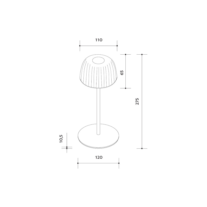 LED Dimbaar buitenshuis oplaadbaar tafellamp VIVIEN LED/3W/5V 2700K 1600 mAh IP54 zwart