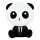 LED Dimbaar children's aanraken lamp PANDA LED/2,5W/3,7V 1200 mAh