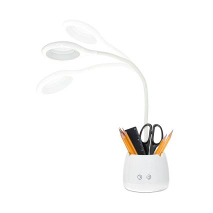 LED Dimbaar flexibel oplaadbaar tafellamp LUSIA LED/5W/5V 3000/4000K 1200 mAh wit