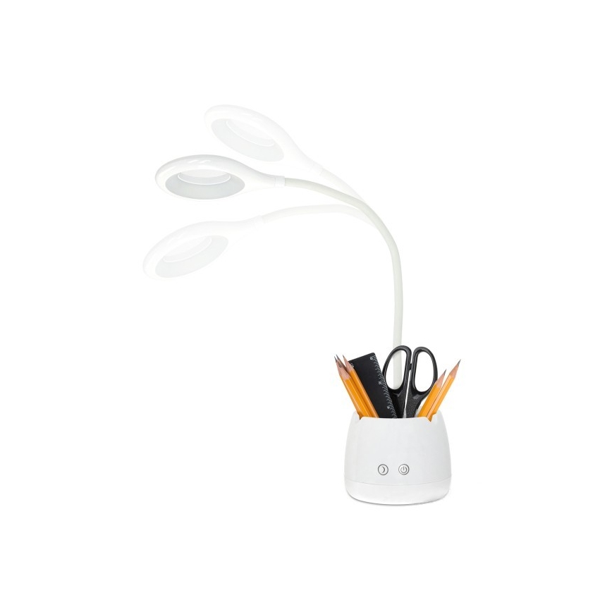 LED Dimbaar flexibel oplaadbaar tafellamp LUSIA LED/5W/5V 3000/4000K 1200 mAh wit
