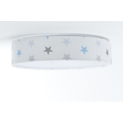 LED Dimbare Kinderplafondlamp SMART GALAXY KIDS LED/24W/230V 3000-6500K sterretjes wit/grijs/blauw + afstandsbediening