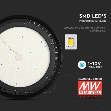LED Dimbaar heavy-duty lamp High Bay LED/500W/230V 4000K IP65 zwart