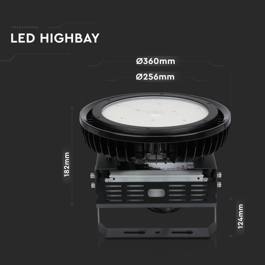 LED Dimbaar heavy-duty lamp High Bay LED/500W/230V 4000K IP65 zwart