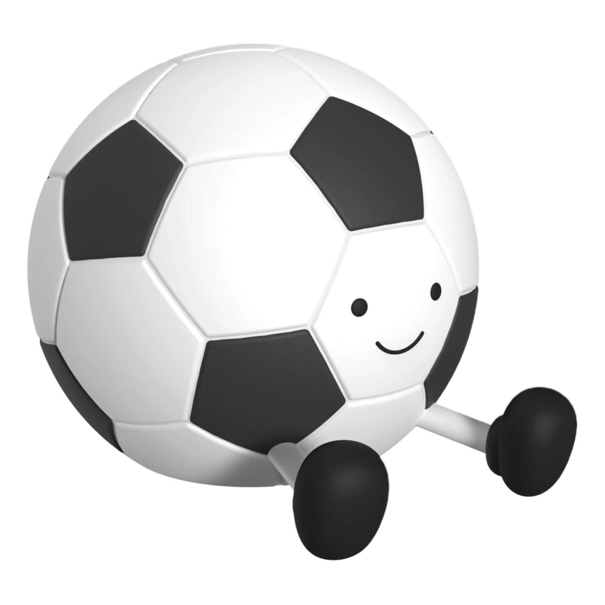 LED Dimbaar kinder aanraken lamp FOOTBALL LED/2W/5V USB 1200 mAh wit/zwart