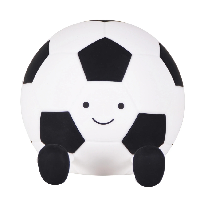 LED Dimbaar kinder aanraken lamp FOOTBALL LED/2W/5V USB 1200 mAh wit/zwart