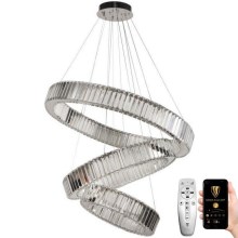 LED Dimbaar kristal Hanglamp aan een touw LED/115W/230V 3000-6500K chroom + afstandsbediening