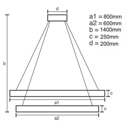 LED Dimbaar kristal Hanglamp aan een touw LED/190W/230V 3000-6500K + afstandsbediening