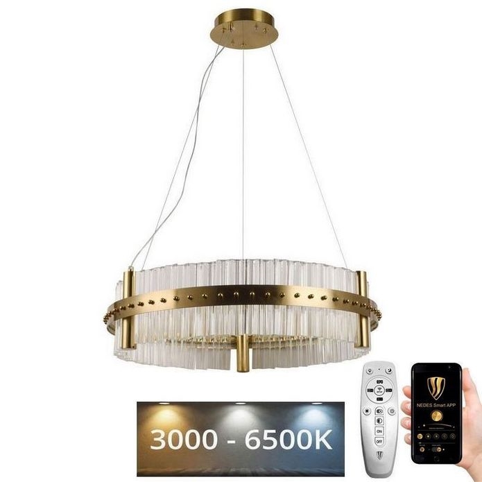 LED Dimbaar kristal Hanglamp aan een touw LED/40W/230V 3000-6500K + afstandsbediening