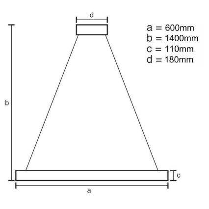 LED Dimbaar kristal Hanglamp aan een touw LED/40W/230V 3000-6500K + afstandsbediening