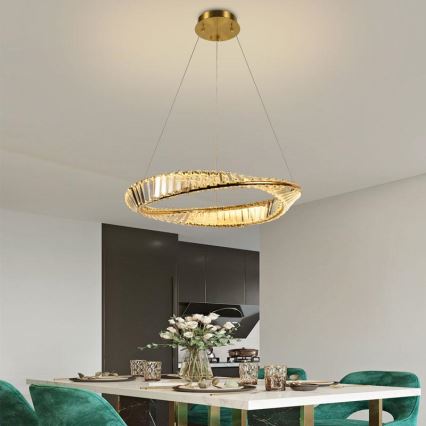 LED Dimbaar kristal Hanglamp aan een touw LED/40W/230V 3000-6500K + afstandsbediening