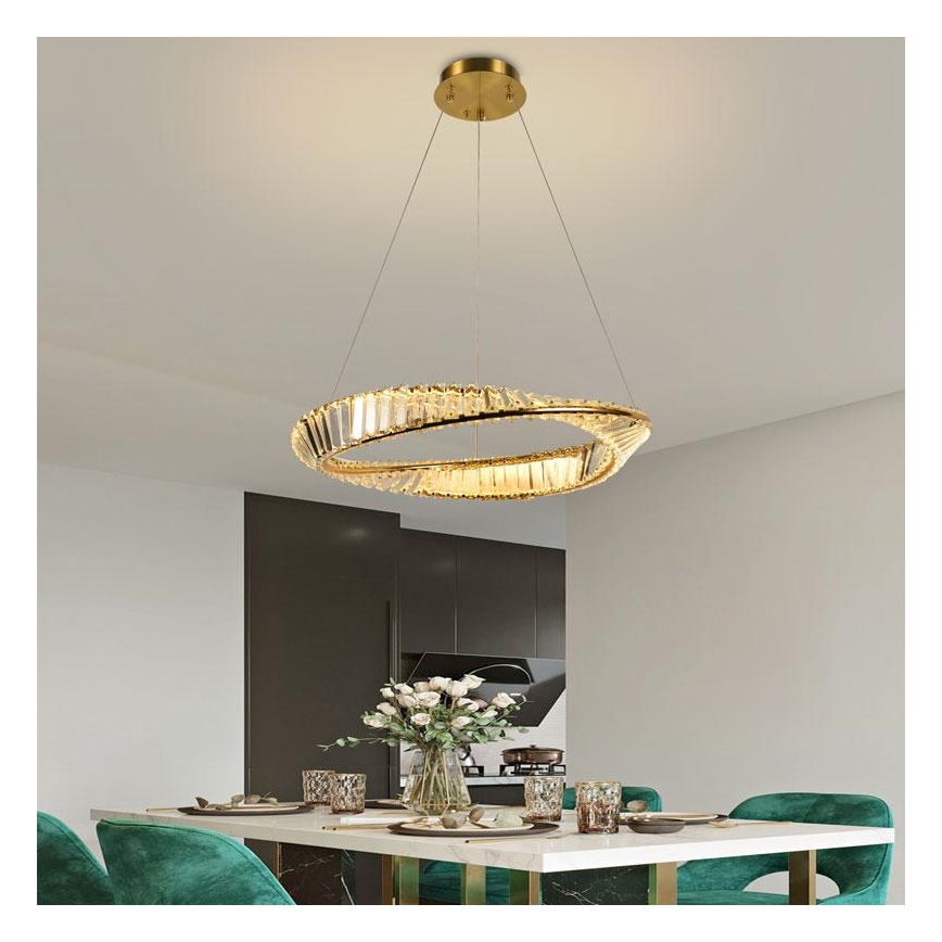 LED Dimbaar kristal Hanglamp aan een touw LED/40W/230V 3000-6500K + afstandsbediening