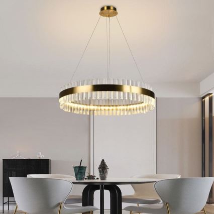 LED Dimbaar kristal Hanglamp aan een touw LED/55W/230V 3000-6500K + afstandsbediening