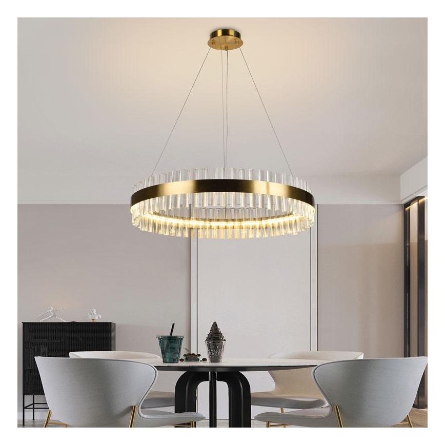 LED Dimbaar kristal Hanglamp aan een touw LED/55W/230V 3000-6500K + afstandsbediening