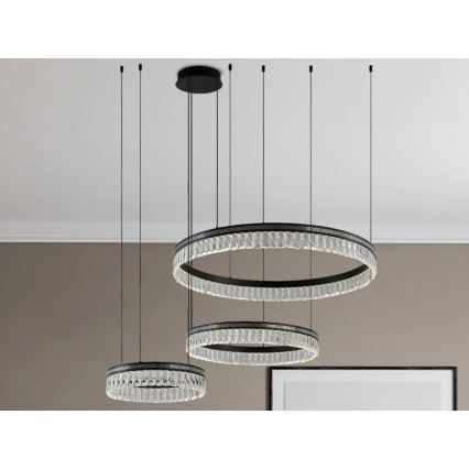 LED-dimbare kristallen kroonluchter met kabelophanging THALIA LED/120W/230V 3000-6000K + afstandsbediening