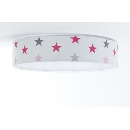 LED dimbare plafondlamp SMART GALAXY KIDS LED/24W/230V 3000-6500K sterren wit/roze/grijs + afstandsbediening