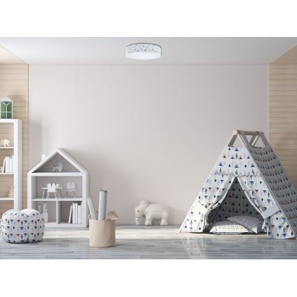 LED dimbare plafondlamp SMART GALAXY KIDS LED/24W/230V 3000-6500K stippen kleurrijk + afstandsbediening