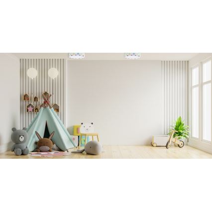 LED dimbare plafondlamp SMART GALAXY KIDS LED/24W/230V 3000-6500K stippen kleurrijk + afstandsbediening