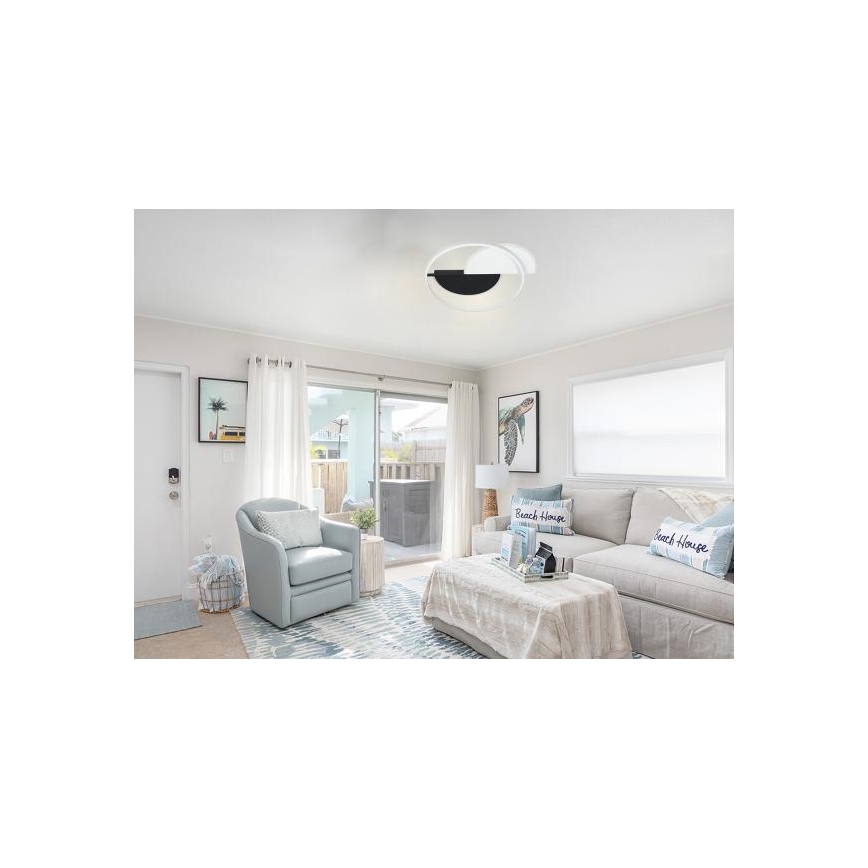 Dimbare LED Plafondlamp LED/70W/230V 3000-6500K wit/zwart + afstandsbediening