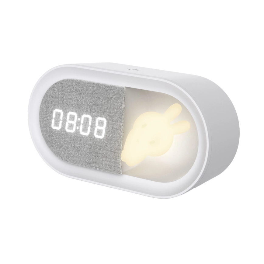 LED Dimbaar nachtlampje met wekker BUNNY LED/1,2W/5V 3000K