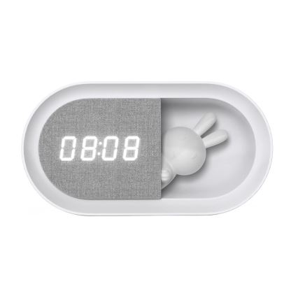 LED Dimbaar nachtlampje met wekker BUNNY LED/1,2W/5V 3000K
