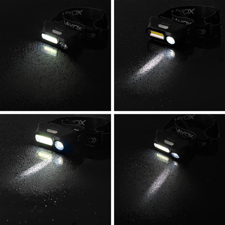 LED Dimbaar oplaadbaar hoofdlamp 2xLED/5V IPX4 250 glanzend 2000 mAh