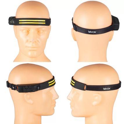 LED Dimbaar oplaadbaar hoofdlamp met sensor 3xLED/5V IP44 300 glanzend 1200 mAh