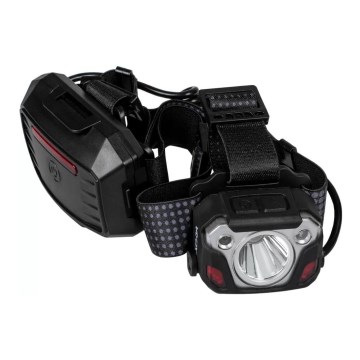 LED Dimbaar oplaadbaar hoofdlamp met sensor met powerbankfunctie en rood licht LED/10W/5V IP44 1200 glanzend 4000 mAh