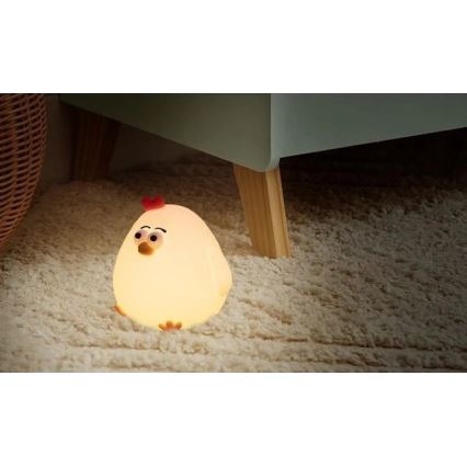 LED Dimbaar oplaadbaar kinder nachtlamp LED/1W/5V 3000K 800 mAh kip