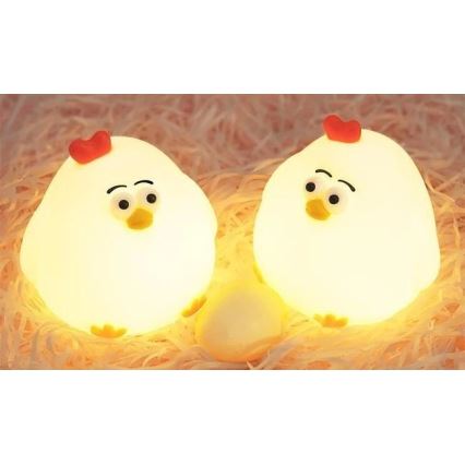 LED Dimbaar oplaadbaar kinder nachtlamp LED/1W/5V 3000K 800 mAh kip