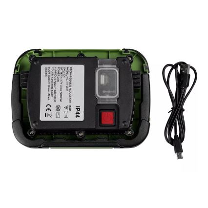 LED Dimbaar oplaadbaar Schijnwerper SAMSUNG CHIP + Functie SOS LED/20W/3,7V/USB IP44 4000K 7200 mAh groen