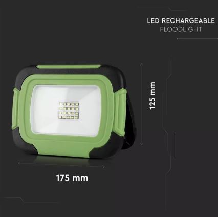 LED Dimbaar oplaadbaar Schijnwerper SAMSUNG CHIP + Functie SOS LED/20W/3,7V/USB IP44 4000K 7200 mAh groen