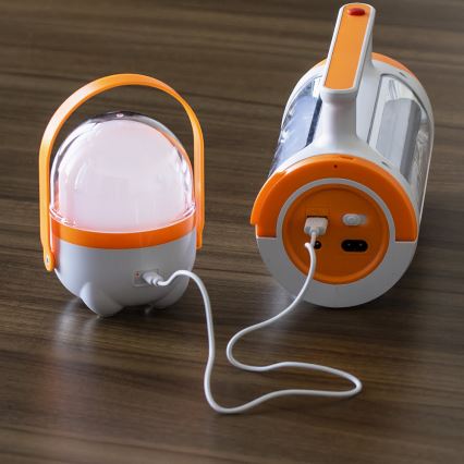 LED Dimbaar oplaadbaar zaklamp 2in1 met powerbankfunctie LED/5W/230V 3500 mAh