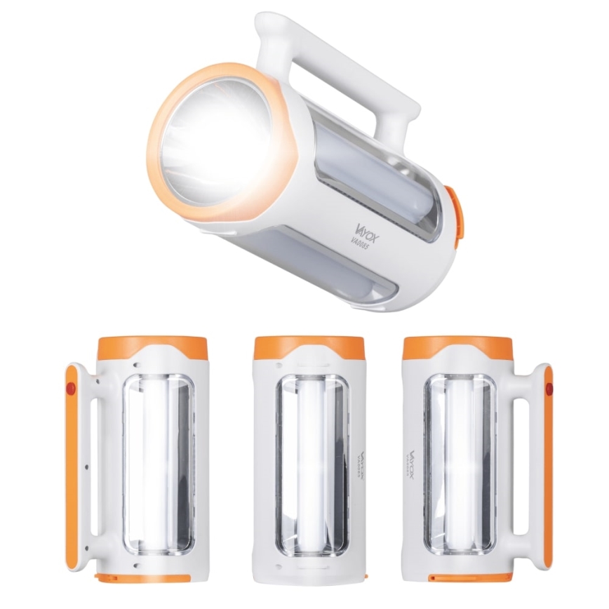 LED Dimbaar oplaadbaar zaklamp 2in1 met powerbankfunctie LED/5W/230V 3500 mAh