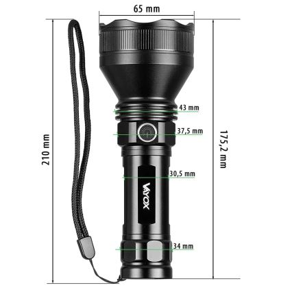 LED Dimbaar oplaadbaar zaklamp LED/20W/5V IPX5 1900 glanzend 5000 mAh