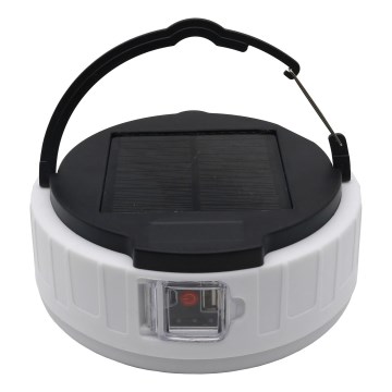 LED Dimbaar oplaadbaar zonne- lamp met powerbankfunctie K3 LED/2W/5,5V 6500K IPX4 1200 mAh zwart/wit