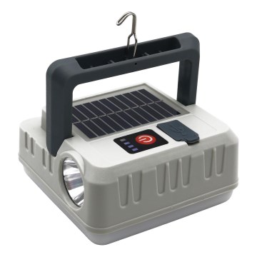 LED Dimbaar oplaadbaar zonne- lamp met powerbankfunctie LED/1W/5,5V 8000K IPX4 1200 mAh grijs