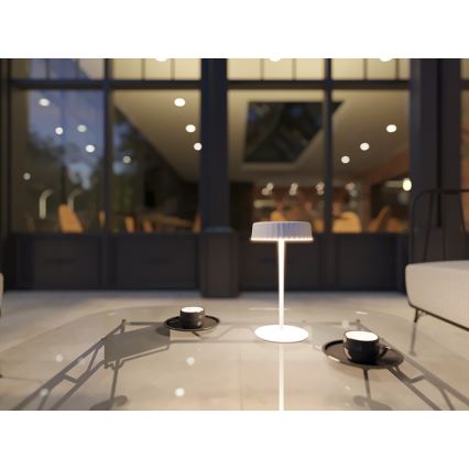 LED Dimbaar zonne- oplaadbaar tafellamp VIVIEN LED/3W/5V 2700K 1600 mAh IP54 wit