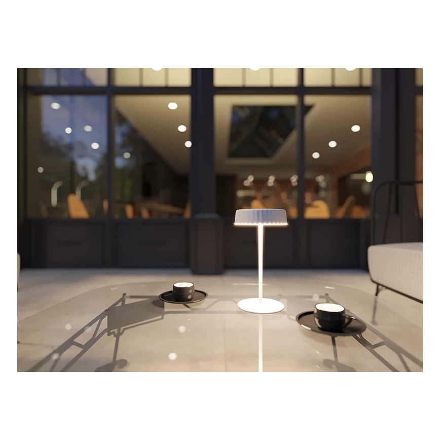 LED Dimbaar zonne- oplaadbaar tafellamp VIVIEN LED/3W/5V 2700K 1600 mAh IP54 wit