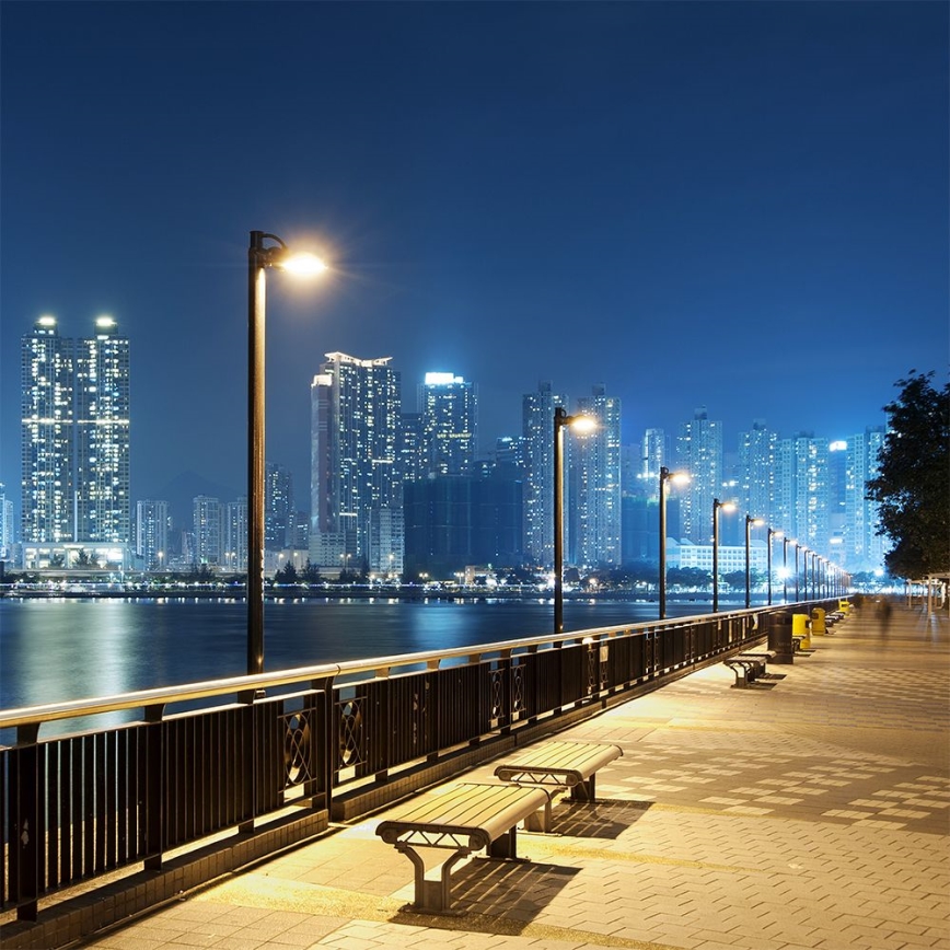 LED Dimbare zonne-straatlantaarn met bewegings- en schemersensor LED/8W/3,2V 6000K IP65 9000 mAh zwart + afstandsbediening