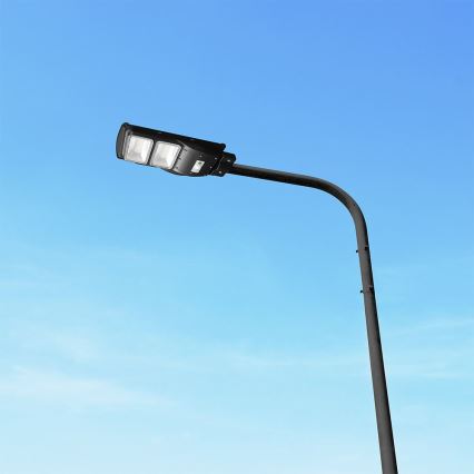 LED Dimbare zonne-straatlantaarn met bewegings- en schemersensor LED/8W/3,2V 6000K IP65 9000 mAh zwart + afstandsbediening