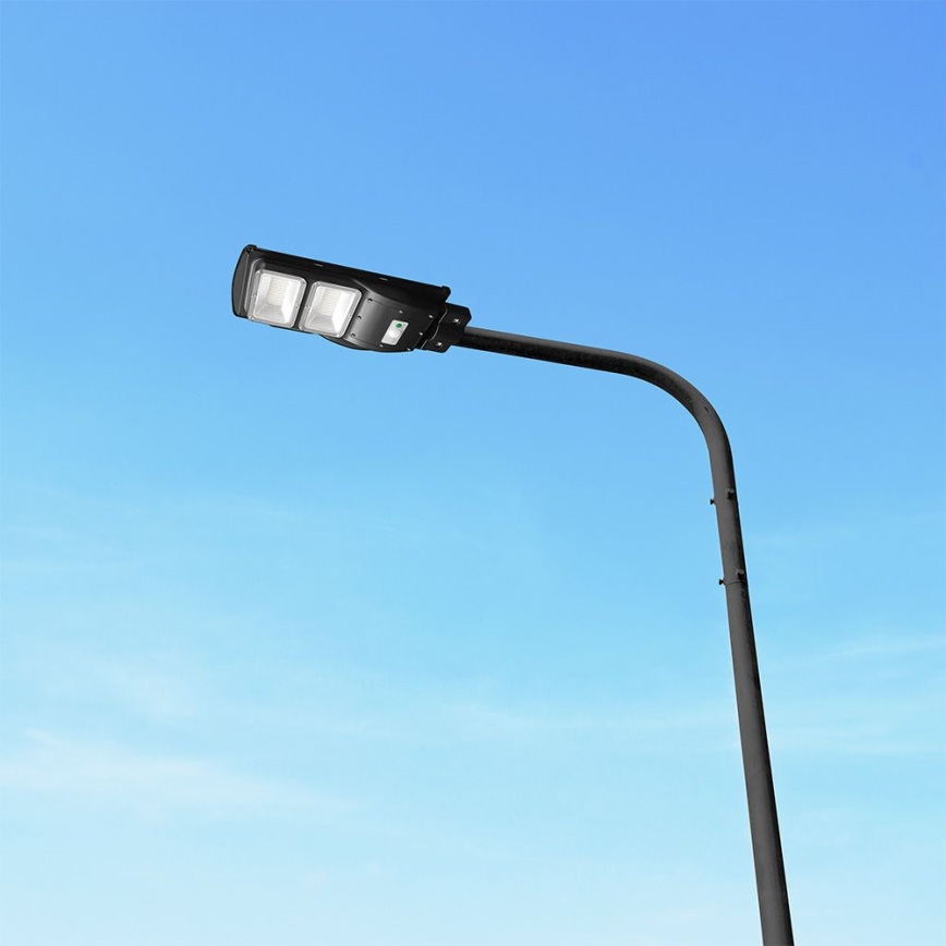LED Dimbare zonne-straatlantaarn met bewegings- en schemersensor LED/8W/3,2V 6000K IP65 9000 mAh zwart + afstandsbediening