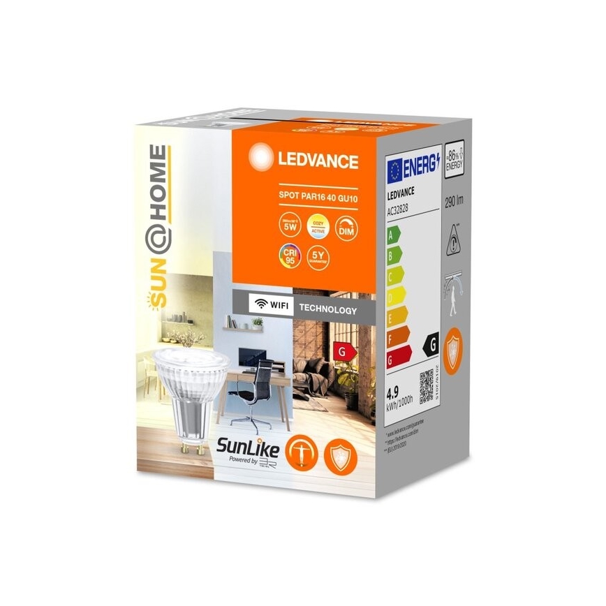 LED Dimbare Antibacteriële Lamp PAR16 GU10/4,9W/230V Wi-Fi - Ledvance