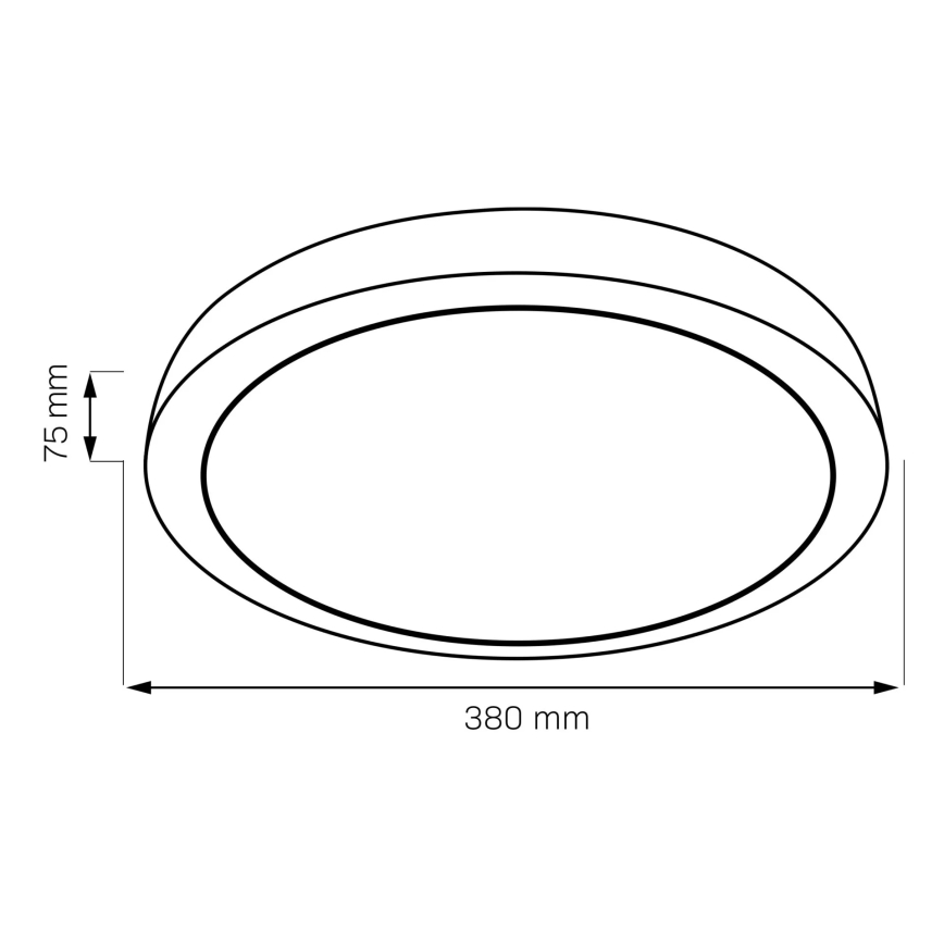 LED Dimbare badkamer plafondverlichting HALINA LED/48W/230V 3000-6000K diameter 38 cm IP44 zwart + afstandsbediening