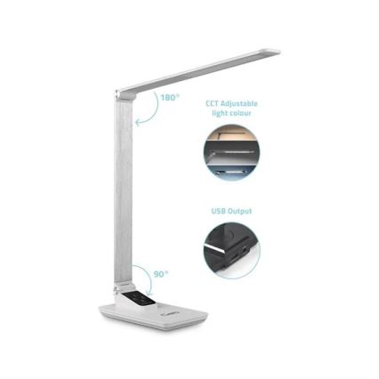 LED Dimbare bureaulamp met USB LED/7W/230V 3000K/4000K/5500K wit