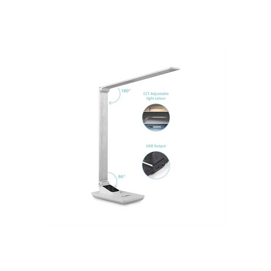 LED Dimbare bureaulamp met USB LED/7W/230V 3000K/4000K/5500K wit
