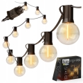 LED dimbare decoratieve lichtslinger voor buiten 25xE12/1W/24/230V 17,5 m IP65 zwart + afstandsbediening